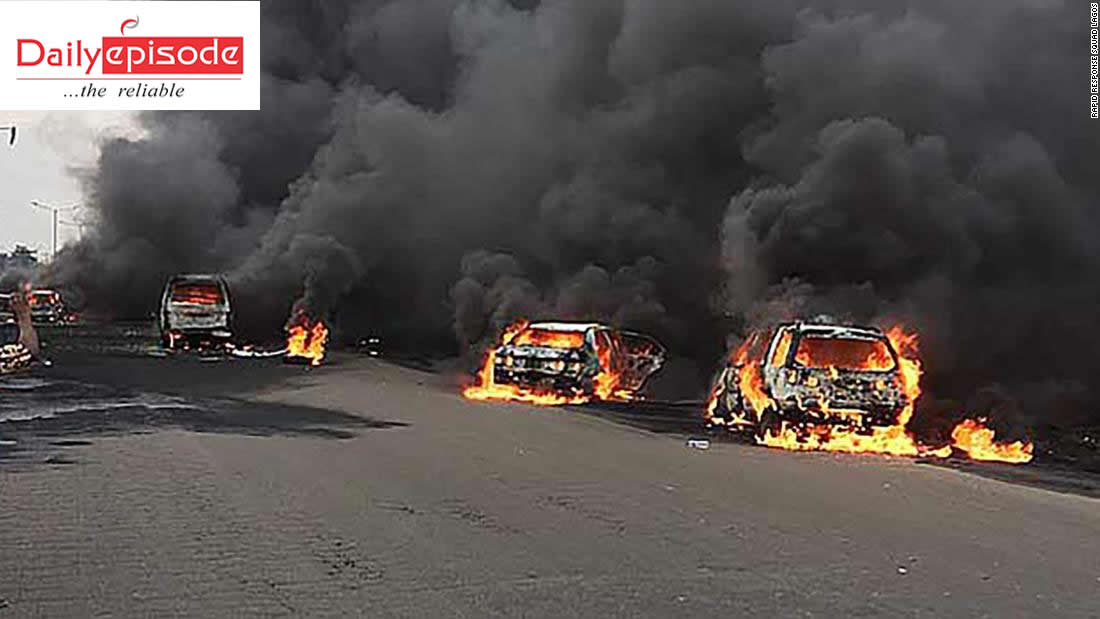 Four vehicles burnt in Lagos fuel tanker explosion - Daily Episode