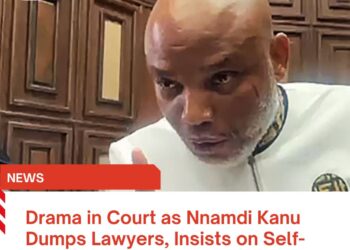 Drama in Court as Nnamdi Kanu Dumps Lawyers, Insists on Self-Defence